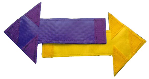 Purple and Yellow arrow shapes